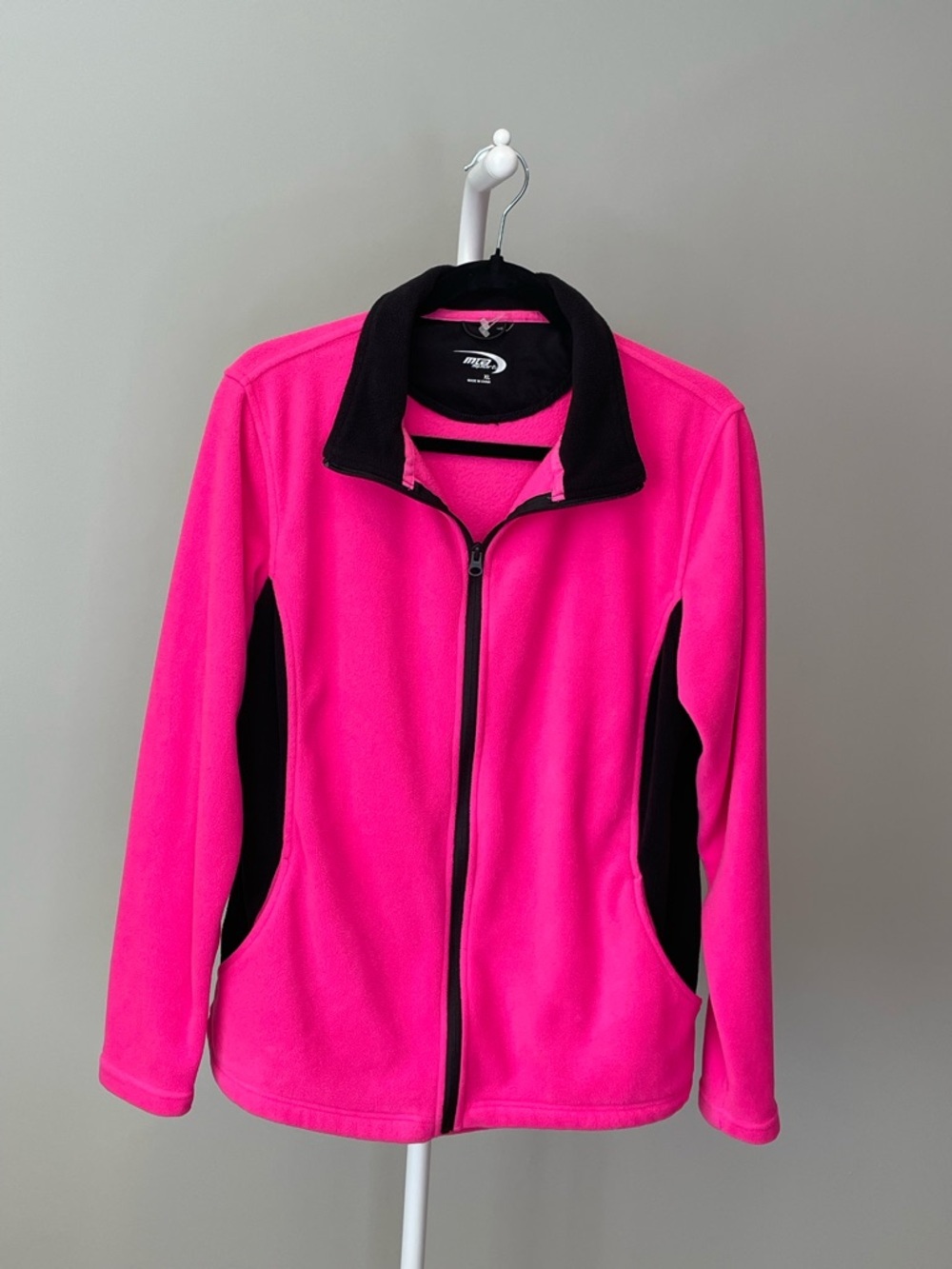 MTA Sport Hot Pink Fleece Jacket with Black Accents